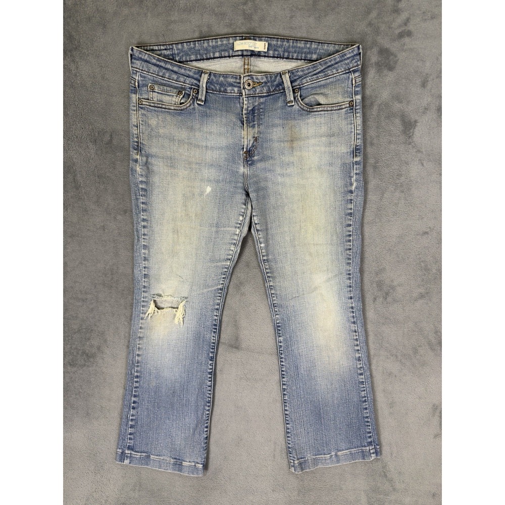 Levis Jeans Womens 12 Blue Light Wash Distressed Denim 545 Low Rise‎ Bootcut